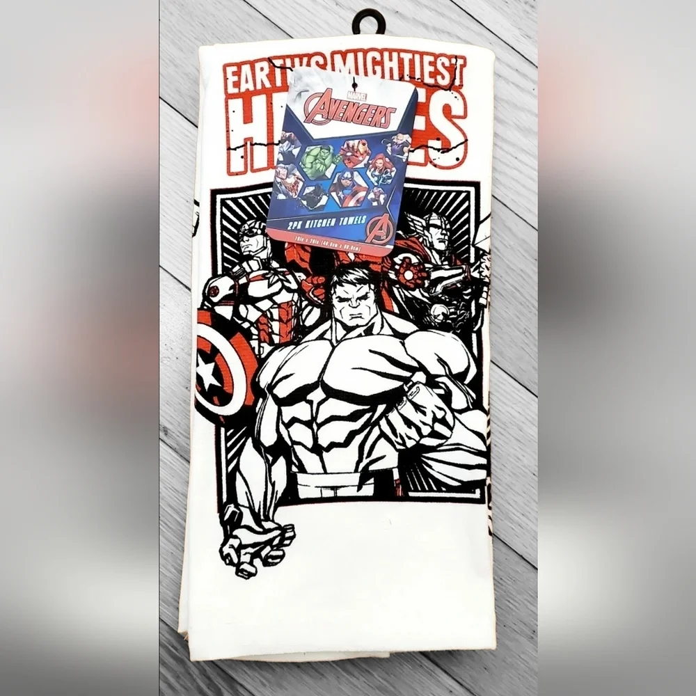 Marvel Avengers Earth's‎ Mightiest Heroes Kitchen Towels 2 Pack New